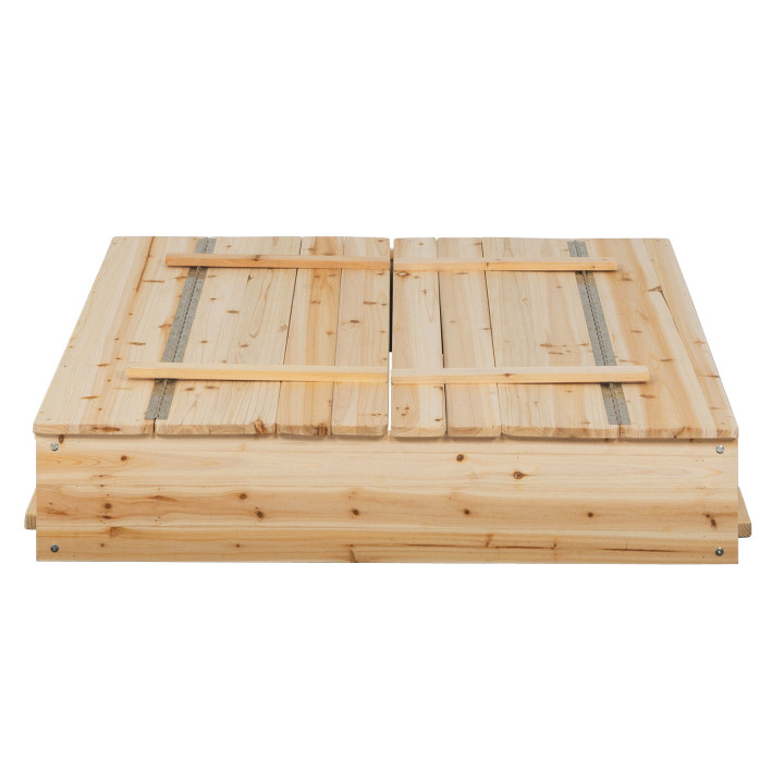 Sabbiera in legno con 2 panchine e telo protettivo - FUNNY | ID Market