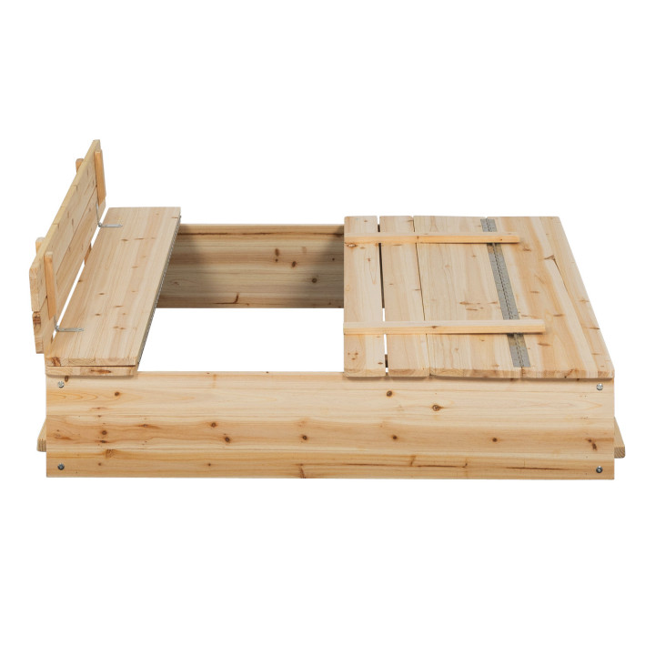 Sabbiera in legno con 2 panchine e telo protettivo - FUNNY | ID Market