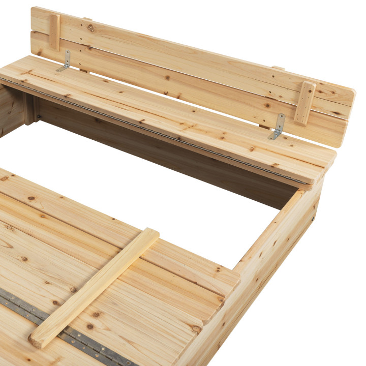 Sabbiera in legno con 2 panchine e telo protettivo - FUNNY | ID Market