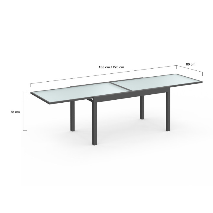 Tavolo da giardino allungabile con 12 posti a sedere, grigio antracite, con sedie | ID Market