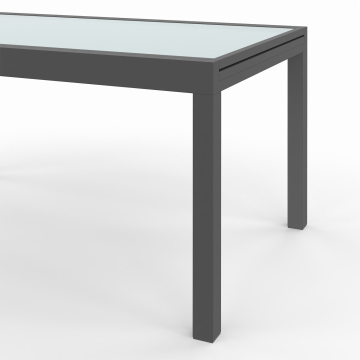 Tavolo da giardino allungabile con 12 posti a sedere, grigio antracite, con sedie | ID Market