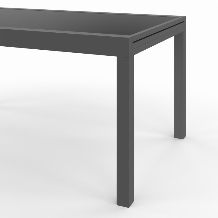 Set di mobili da giardino - tavolo allungabile e 12 sedie; grigio antracite - MADRID | ID Market