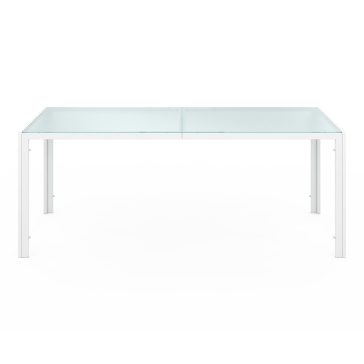 Set di mobili da giardino, tavolo e sedie, 8 posti, bianco e beige - MADRID | ID Market