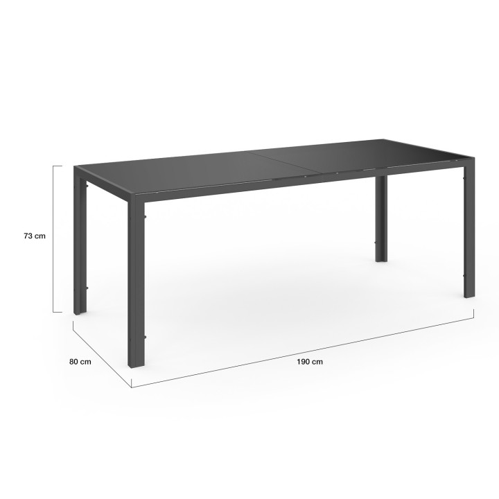 Set di mobili da giardino, tavolo e sedie, 8 posti, blu anatra - MADRID | ID Market