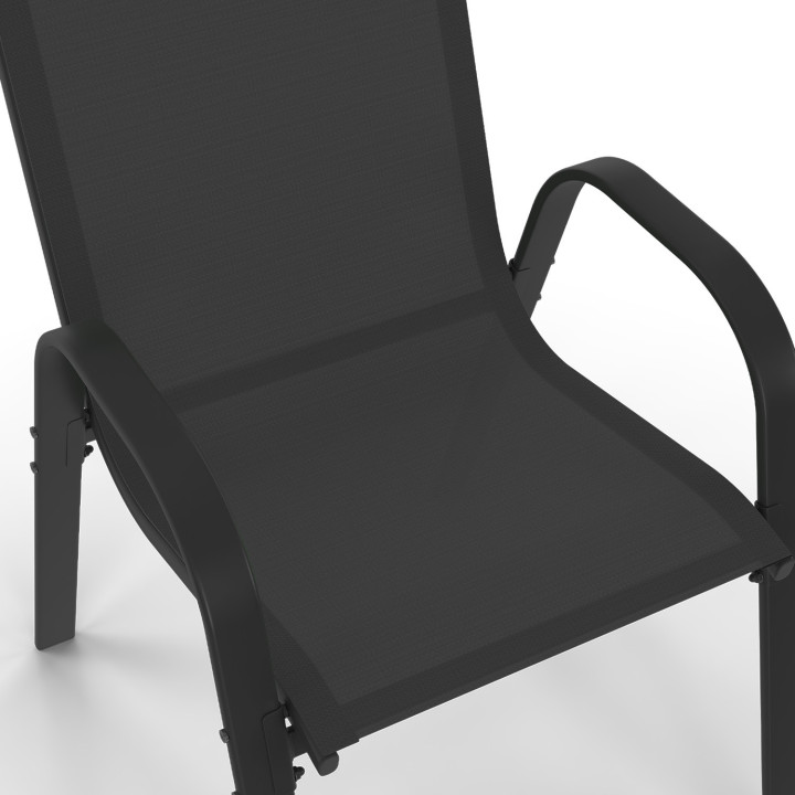 Set di mobili da giardino, tavolo e sedie, 8 posti, nero - MADRID | ID Market