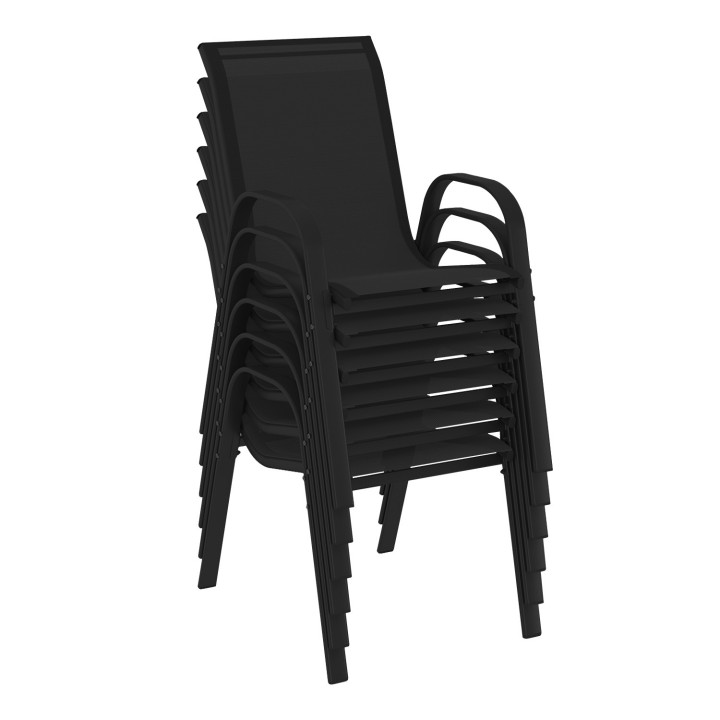 Set di mobili da giardino, tavolo e sedie, 8 posti, nero - MADRID | ID Market