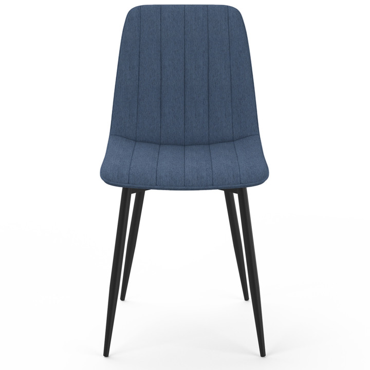Set di 6 sedie da pranzo in tessuto blu - MIRA | ID Market