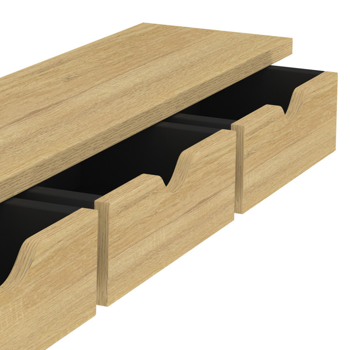 Console da parete a 3 cassetti in legno e nero - LISE | ID Market