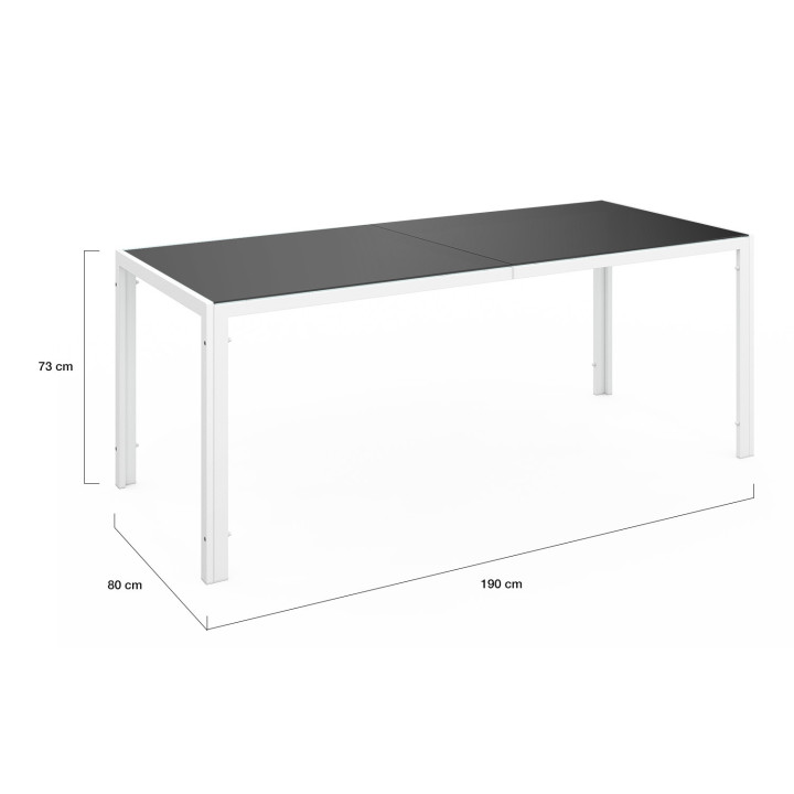 Set di mobili da giardino 8 posti bianchi e grigi - MADRID | ID Market