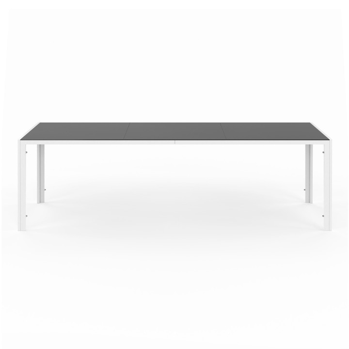 Set di mobili da giardino bianchi e grigi con 10 sedie impilabili - MADRID | ID Market