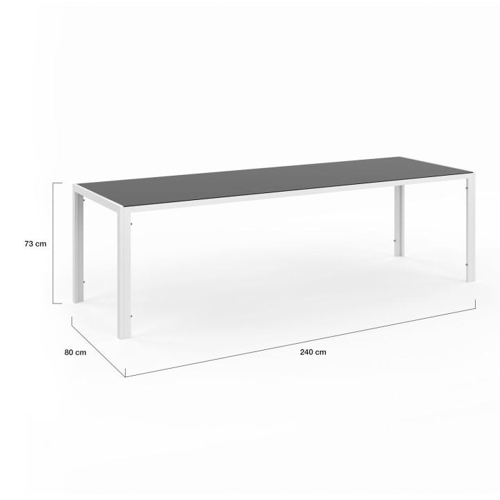 Set di mobili da giardino bianchi e grigi con 10 sedie impilabili - MADRID | ID Market