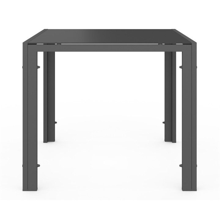 Set di mobili da giardino 4 posti tavolo 70cm sedie impilabili grigio antracite - MADRID | ID Market