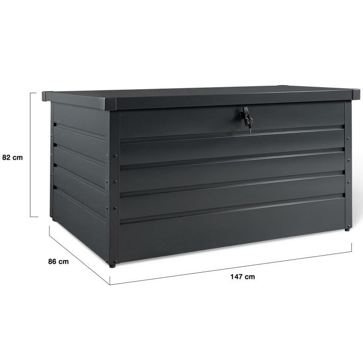 Cassetta da giardino in metallo con serratura grigio antracite 810L | ID Market