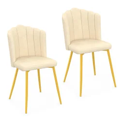 A buon mercato sedie a conchiglia beige - ADELLA | ID Market