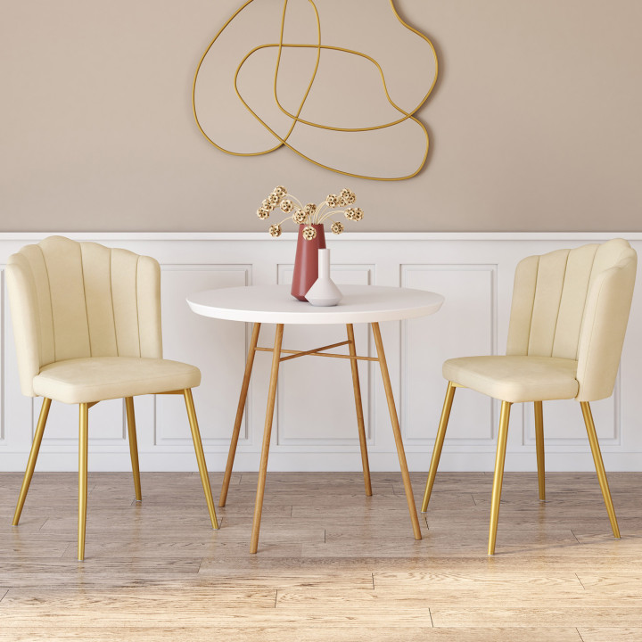 A buon mercato sedie a conchiglia beige - ADELLA | ID Market