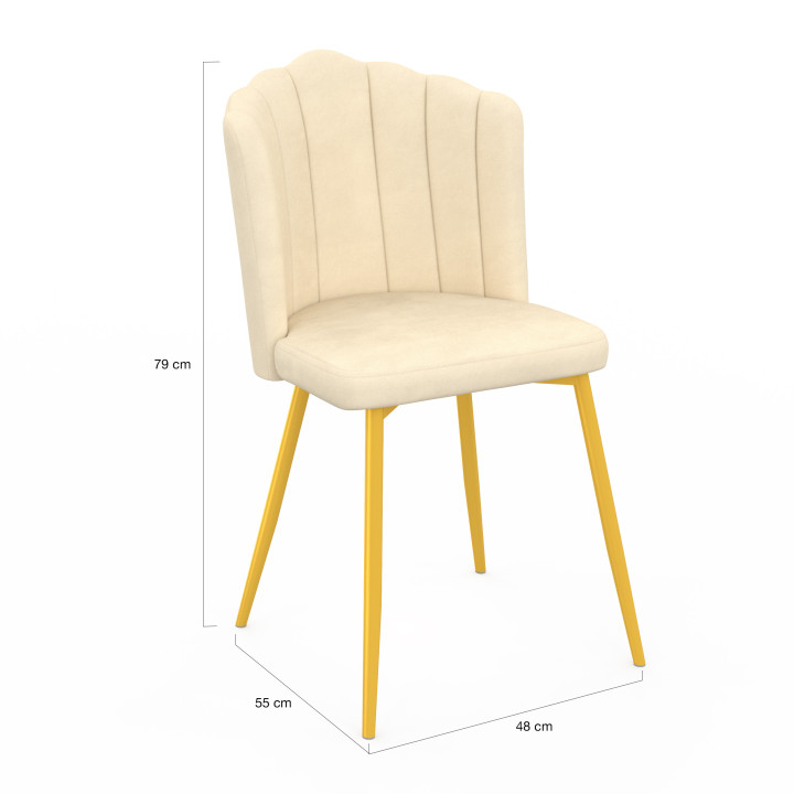 A buon mercato sedie a conchiglia beige - ADELLA | ID Market