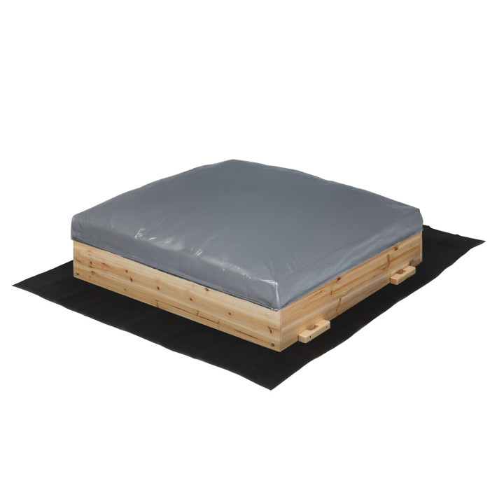 Sabbiera in legno con 2 panchine e telo protettivo - FUNNY | ID Market