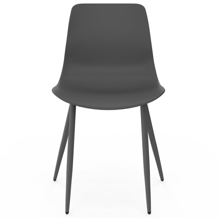 Sedie colore misto grigio scuro x2, terracotta x2, beige x2 gambe in metallo - KIARA | ID Market