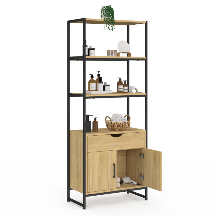 Mobile bagno di design industriale 3 livelli 1 cassetto 1 armadio - DETROIT | ID Market