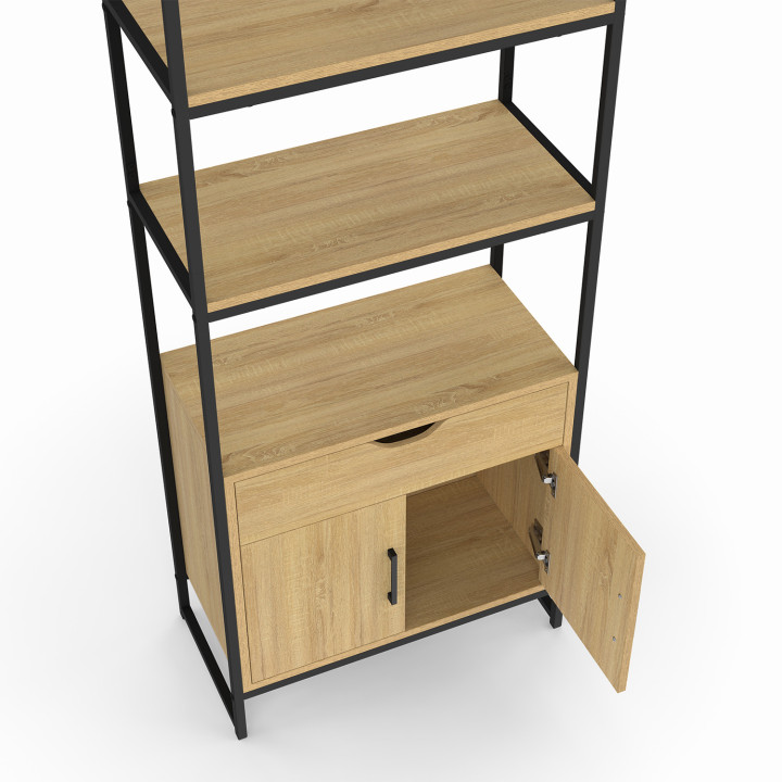 Mobile bagno di design industriale 3 livelli 1 cassetto 1 armadio - DETROIT | ID Market