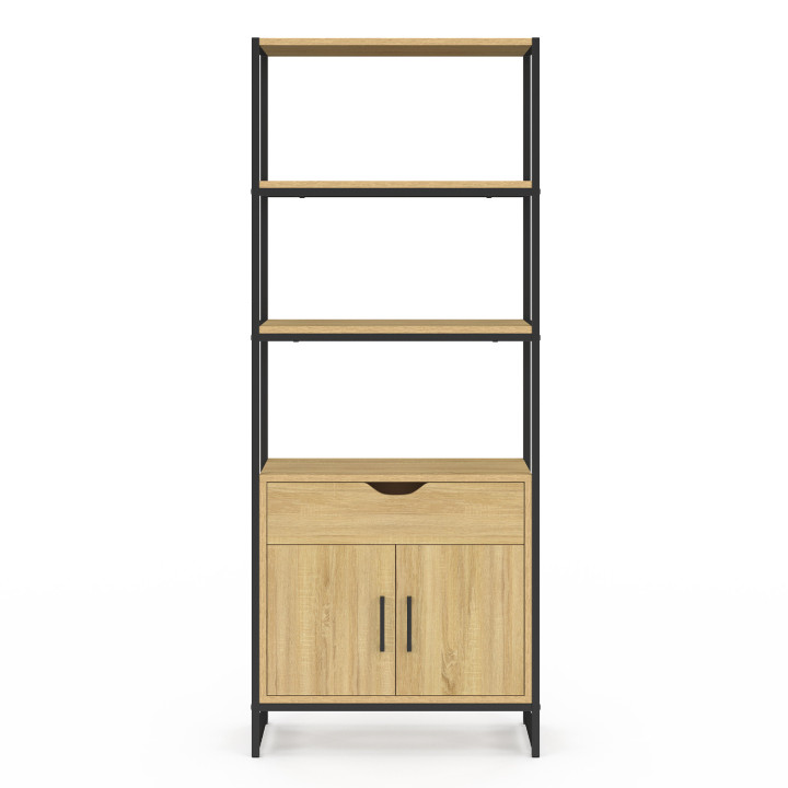 Mobile bagno di design industriale 3 livelli 1 cassetto 1 armadio - DETROIT | ID Market