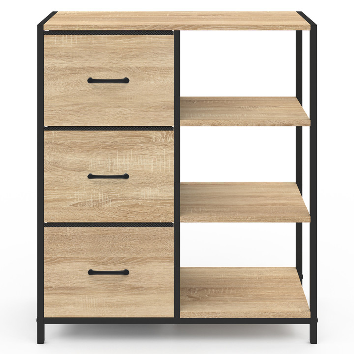 Credenza industriale con 3 cassetti e ripiani - UTAH | ID Market