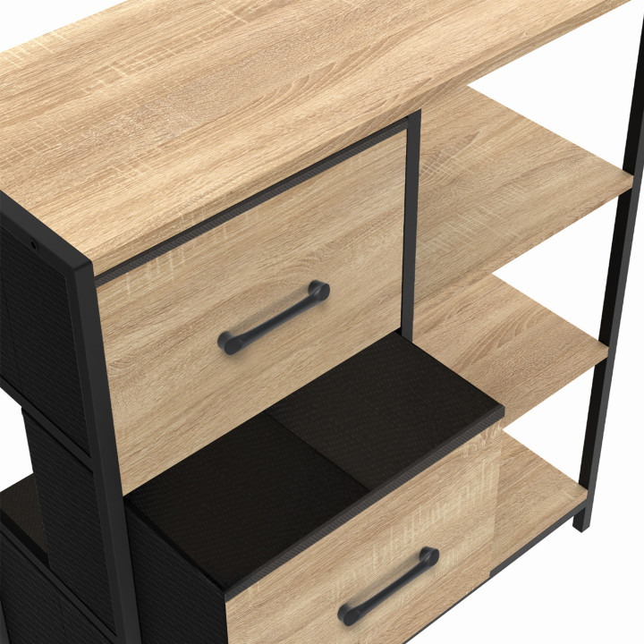 Credenza industriale con 3 cassetti e ripiani - UTAH | ID Market