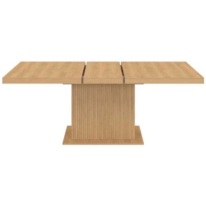 Tavolo da pranzo allungabile per 6-10 persone con doghe in legno e contenitore 160-200cm - JULIETTE | ID Market