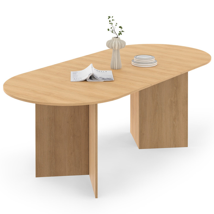 Tavolo da pranzo ovale allungabile 6-10 persone in faggio 160-200cm - MARTHE | ID Market
