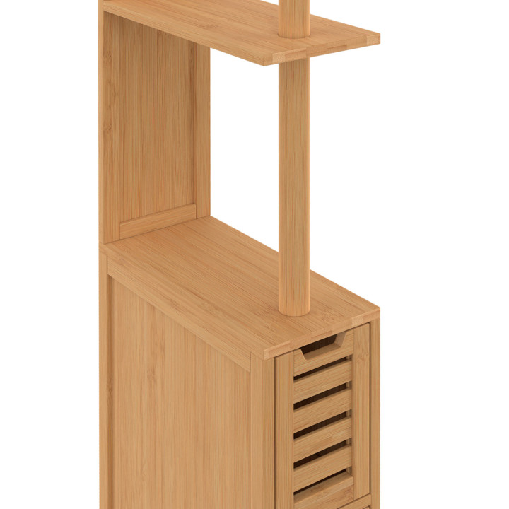 Armadietto WC in bambù con 2 porte e ripiani - BEA | ID Market