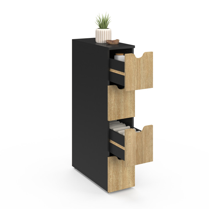 Torre di stoccaggio nera con 4 cassetti - WILO | ID Market