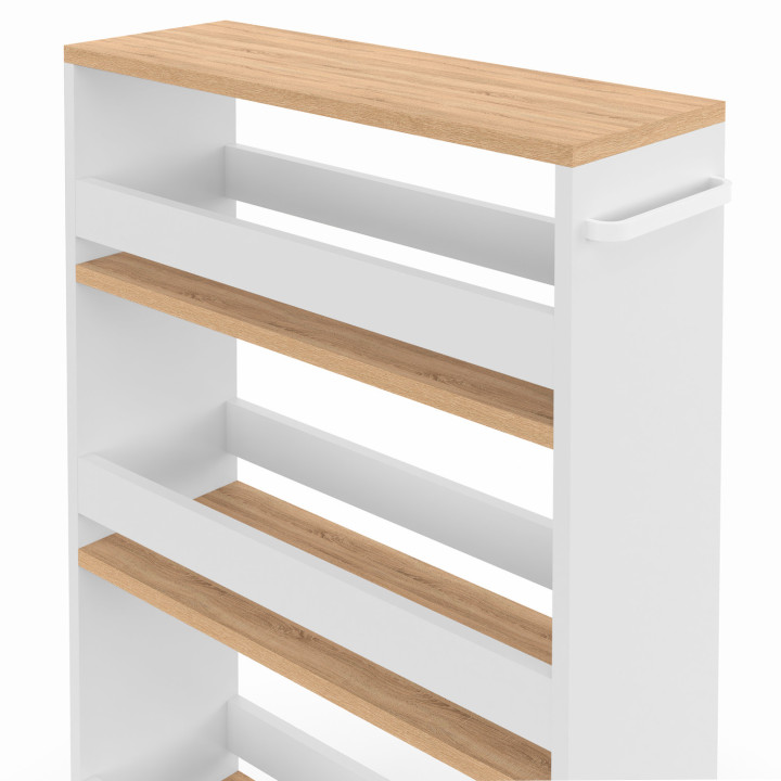 Credenza salvaspazio in bianco e faggio - HAGA | ID Market