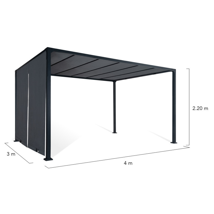 A buon mercato pergola scorrevole in metallo grigio 3x4m | ID Market