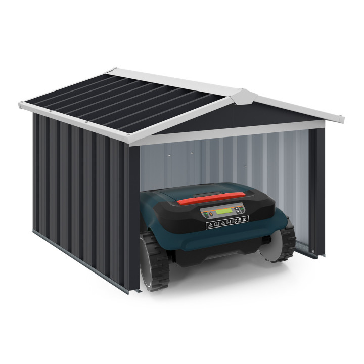 Robot da garage tagliaerba grigio antracite in metallo 86 x 98 x 62 cm | ID Market