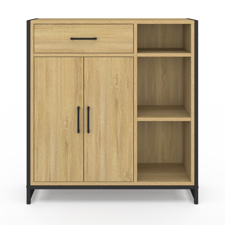 Mobile da bagno in legno e metallo nero - DETROIT | ID Market