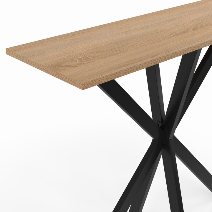 Consolle in legno con gambe a ragno in metallo nero - ALIX | ID Market