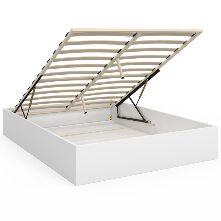 Letto matrimoniale con rete 140x190 cm bianco - SANDSIDE | ID Market