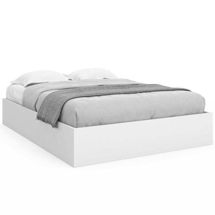 Letto matrimoniale con rete 140x190 cm bianco - SANDSIDE | ID Market