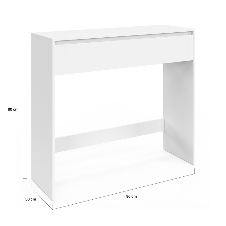 Consolle moderna 1 cassetto in legno bianco - TOMI | ID Market