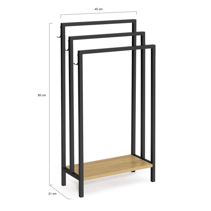 Portasciugamani di design industriale con ripiano - DETROIT | ID Market