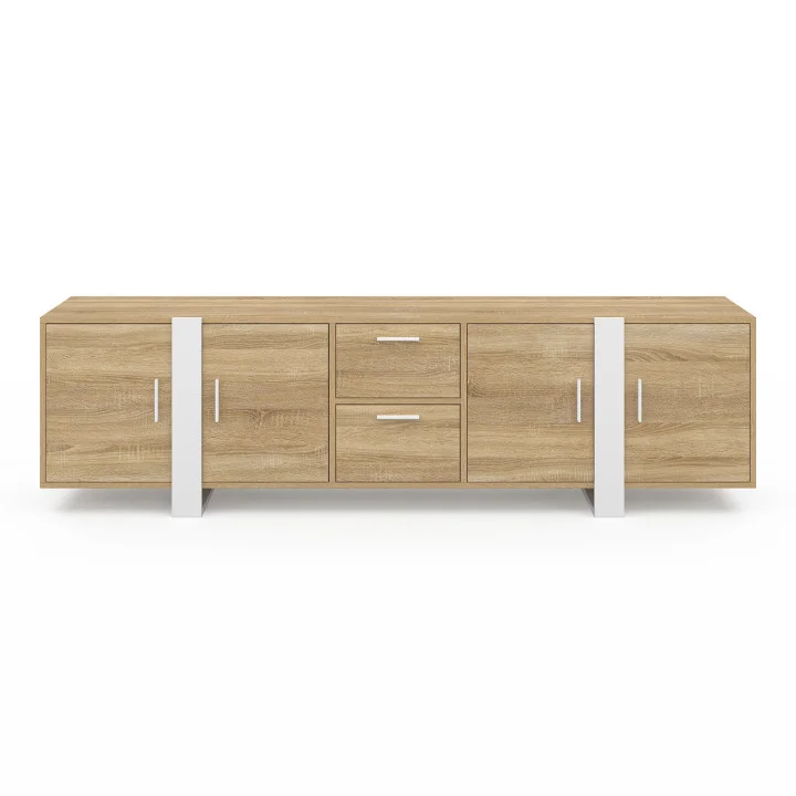 Porta TV a 4 ante da 180 cm in legno e bianco - PHOENIX | The Art of Living IDMarket