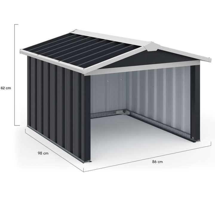 Robot da garage tagliaerba grigio antracite in metallo 86 x 98 x 62 cm | ID Market