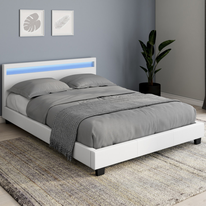 Letto LED bianco 140x190 cm a buon mercato - NEO | ID Market