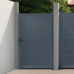 Porta a battente in alluminio, grigio antracite 100 x 160 cm | ID Market
