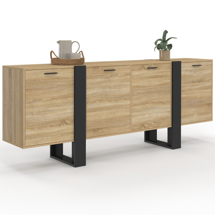 Grande credenza in legno e nero - PHOENIX | ID Market