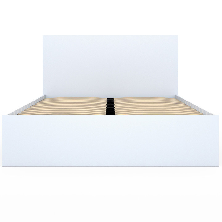 Letto matrimoniale 140x190 bianco 4 cassetti su ruote con testiera - OMAHA | ID Market