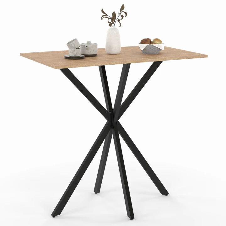 Tavolo da bar in legno e metallo nero 100cm - ALIX | ID Market