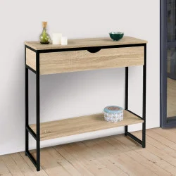 Console d'ingresso industriale con cassetto e ripiano - DETROIT | ID Market