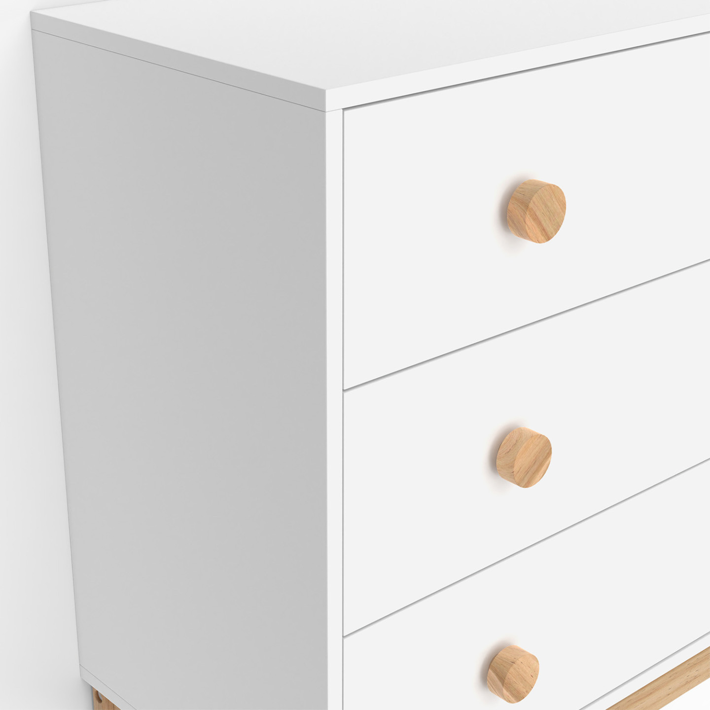 Cassettiera legno bianco 3 cassetti corda intreccio | Gelsomini