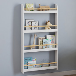 Libreria da parete per bambini in legno e bianco - PAULETTE | ID Market